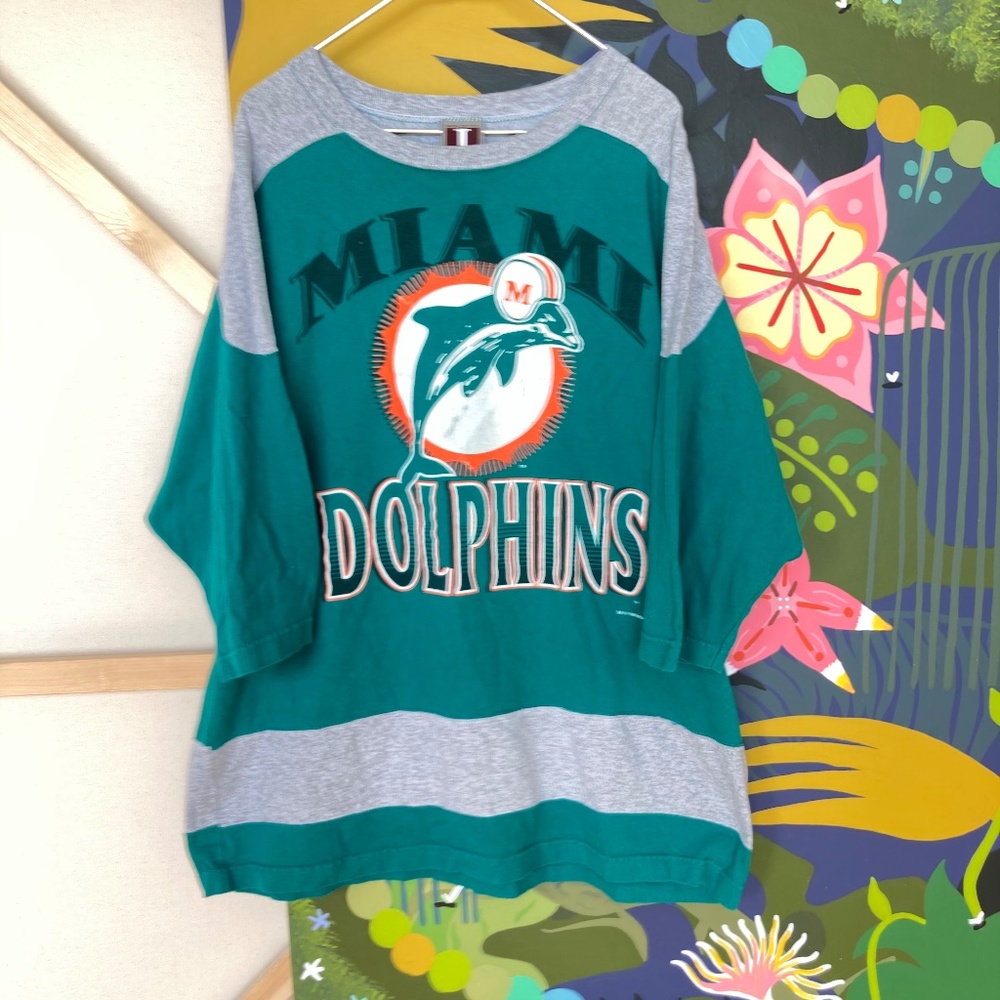 Vintage 1993 Teal Dolphins NFL Jersey Shirt